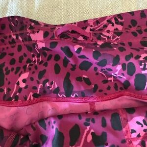 lululemon Pink and Black Leopard Print Leggings size 14